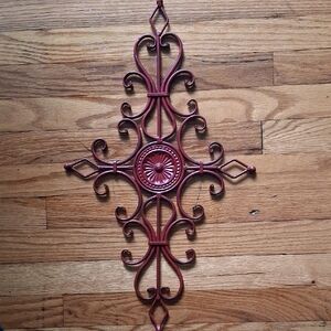Elegant Red Metal Wall Decor